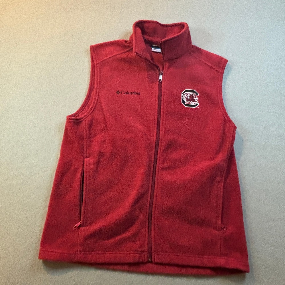 South Carolina Gamecocks Fleece Vest Womens M Red Full Zip NCAA Football